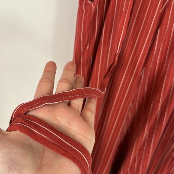 Torrid Rust Orange Stripe Challis Wide Leg Jumpsuit - Picture 12 of 15